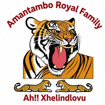 AmaNtambo Royal Family emblem: a roaring tiger above two leopards
